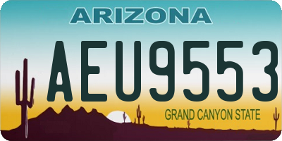 AZ license plate AEU9553
