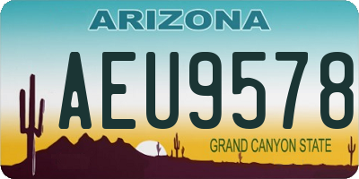 AZ license plate AEU9578