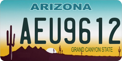 AZ license plate AEU9612