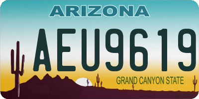 AZ license plate AEU9619