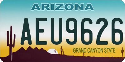 AZ license plate AEU9626