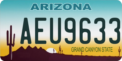 AZ license plate AEU9633