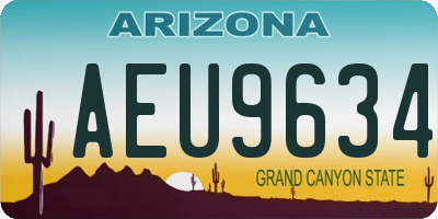 AZ license plate AEU9634