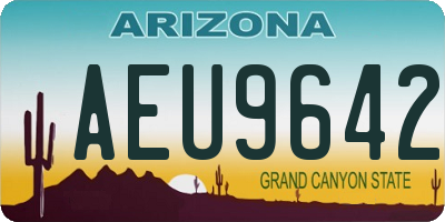 AZ license plate AEU9642