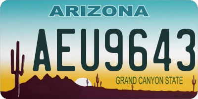 AZ license plate AEU9643
