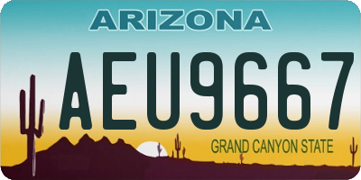 AZ license plate AEU9667