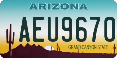 AZ license plate AEU9670