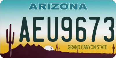 AZ license plate AEU9673