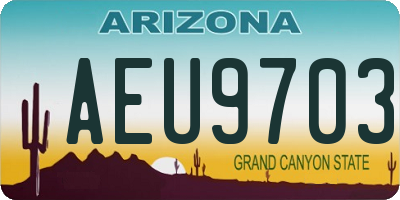 AZ license plate AEU9703