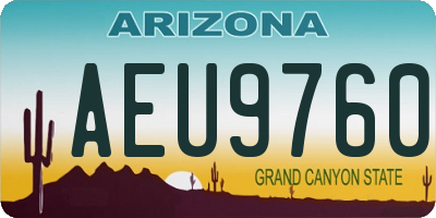 AZ license plate AEU9760