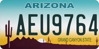 AZ license plate AEU9764