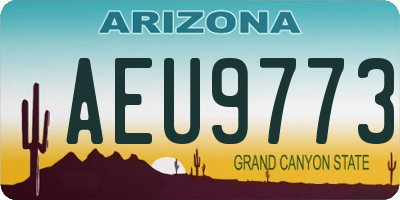AZ license plate AEU9773
