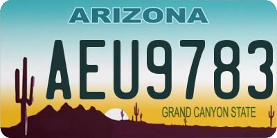 AZ license plate AEU9783