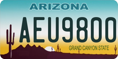 AZ license plate AEU9800