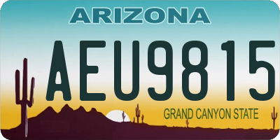 AZ license plate AEU9815