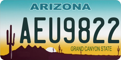 AZ license plate AEU9822