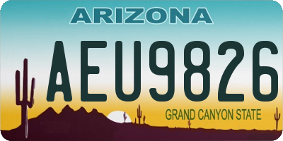 AZ license plate AEU9826