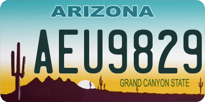 AZ license plate AEU9829
