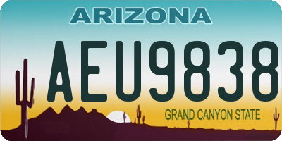 AZ license plate AEU9838