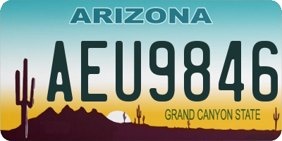 AZ license plate AEU9846