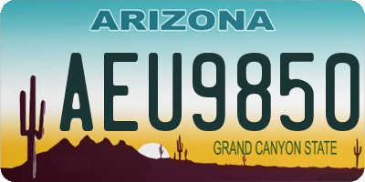 AZ license plate AEU9850
