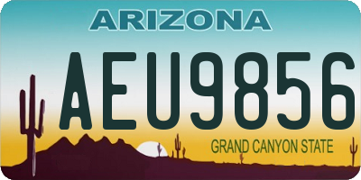 AZ license plate AEU9856