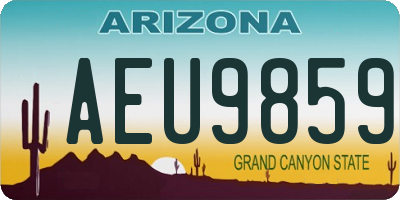 AZ license plate AEU9859
