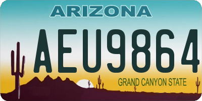 AZ license plate AEU9864