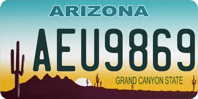AZ license plate AEU9869