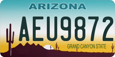 AZ license plate AEU9872