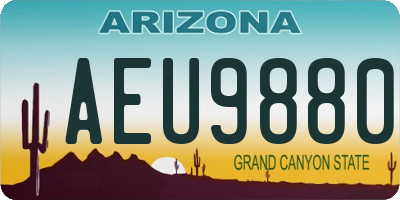 AZ license plate AEU9880