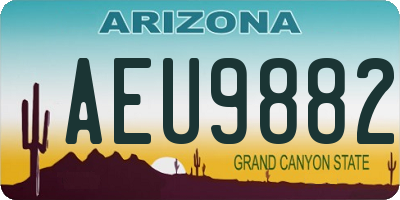 AZ license plate AEU9882