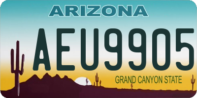 AZ license plate AEU9905