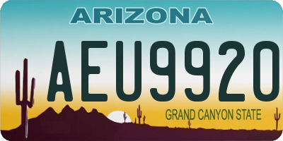 AZ license plate AEU9920
