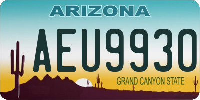 AZ license plate AEU9930