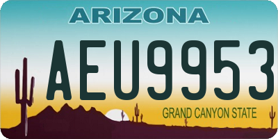 AZ license plate AEU9953