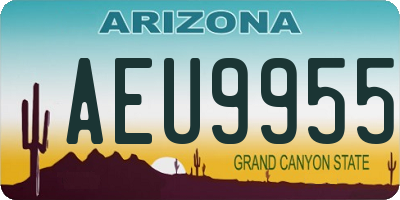 AZ license plate AEU9955