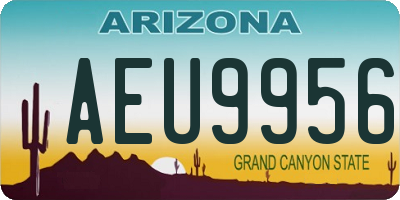 AZ license plate AEU9956