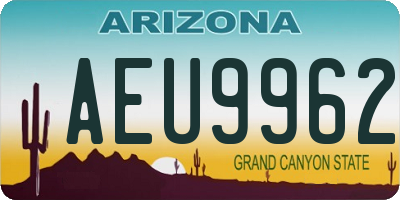 AZ license plate AEU9962