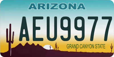 AZ license plate AEU9977