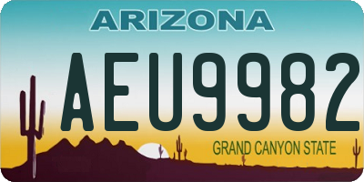 AZ license plate AEU9982