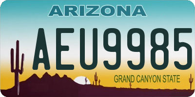 AZ license plate AEU9985