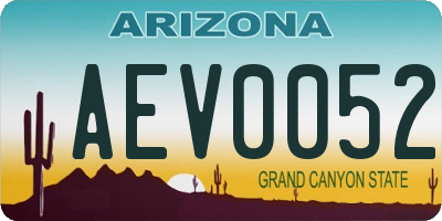 AZ license plate AEV0052