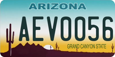 AZ license plate AEV0056
