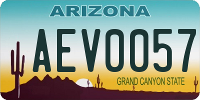 AZ license plate AEV0057