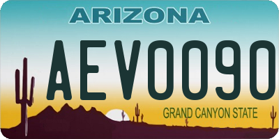 AZ license plate AEV0090