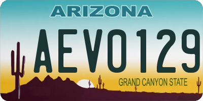AZ license plate AEV0129