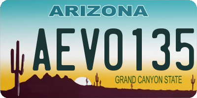 AZ license plate AEV0135