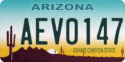 AZ license plate AEV0147