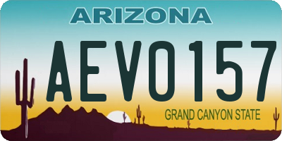 AZ license plate AEV0157